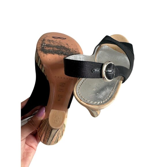 CASADEI Black Slingback Peeptoe Heels Size 5.5 - Picture 5 of 9